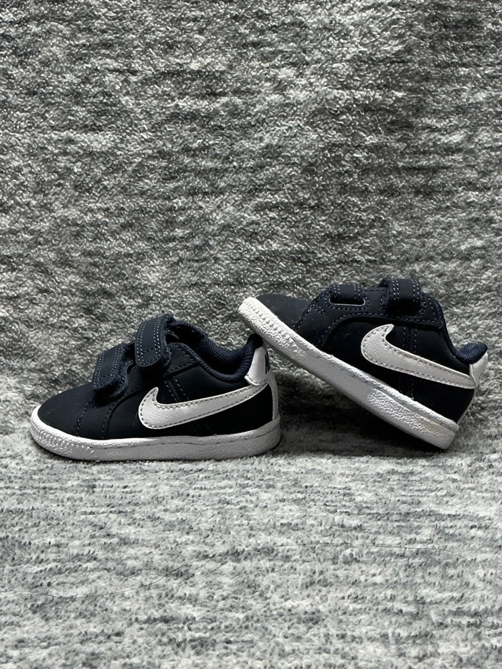Baby Nike Shoes “Dark Blue”Court Royale TD Navy and White Hook-and-Loop Sneakers